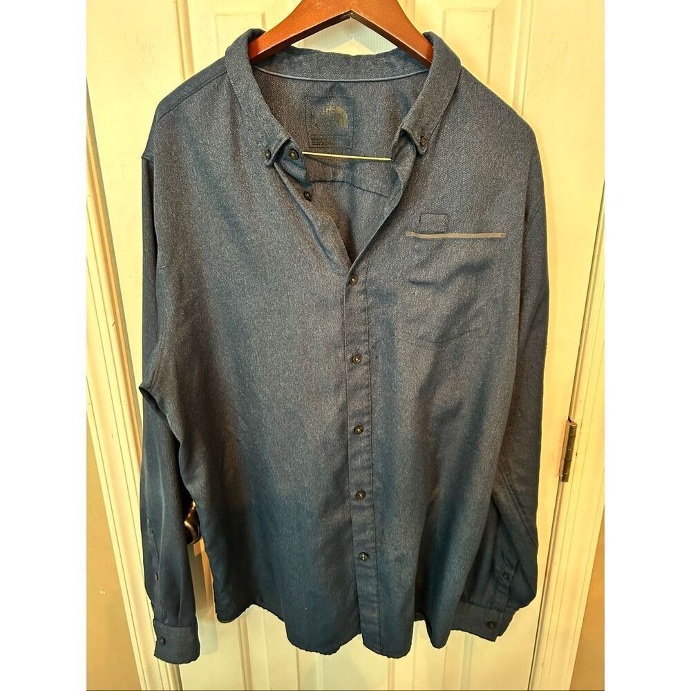 The north face blue button down shirt size XL men’s